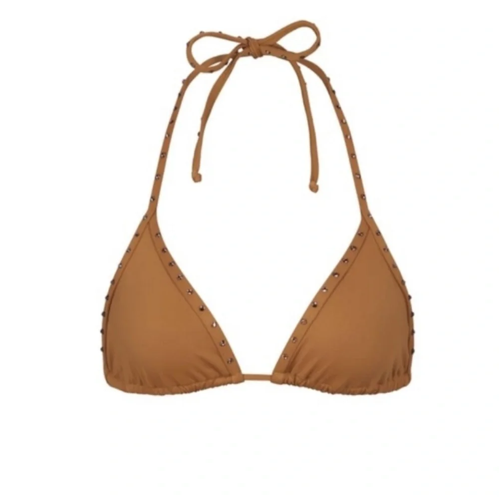 Skims Rhinestone Bikini Triangle Top NWT Sold out Rare Tan VTG - Picture 1 of 2